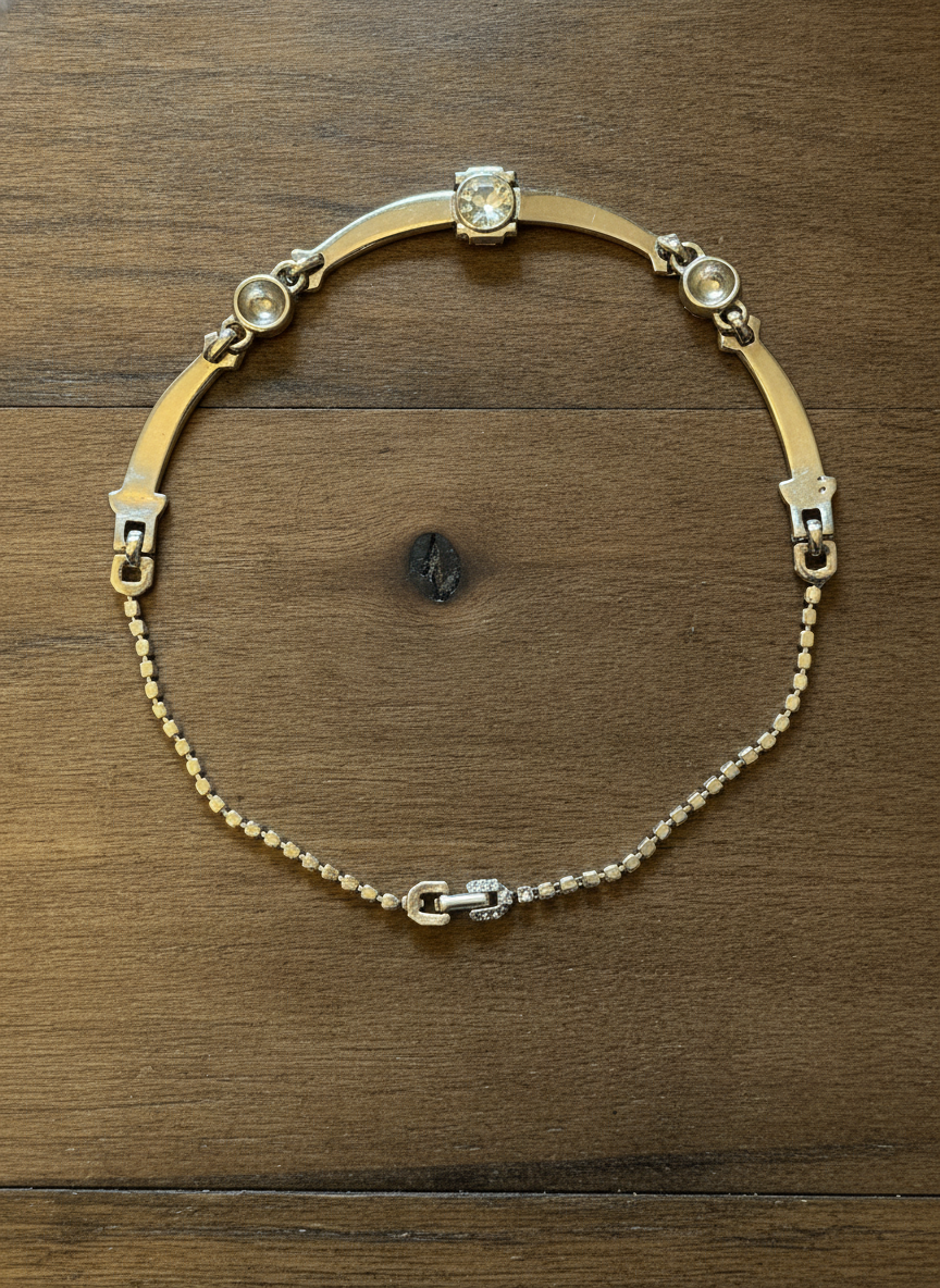 Unknown Designer Gold Bracelet - Styled Flat-Lay