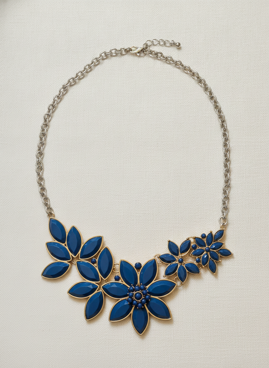 Ann Taylor Floral Statement Necklace - Studio Shot