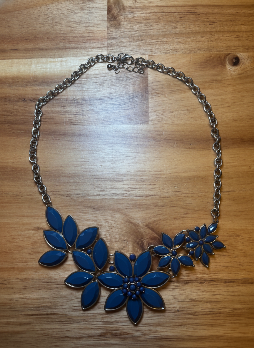Ann Taylor Floral Statement Necklace - Styled Flat-Lay