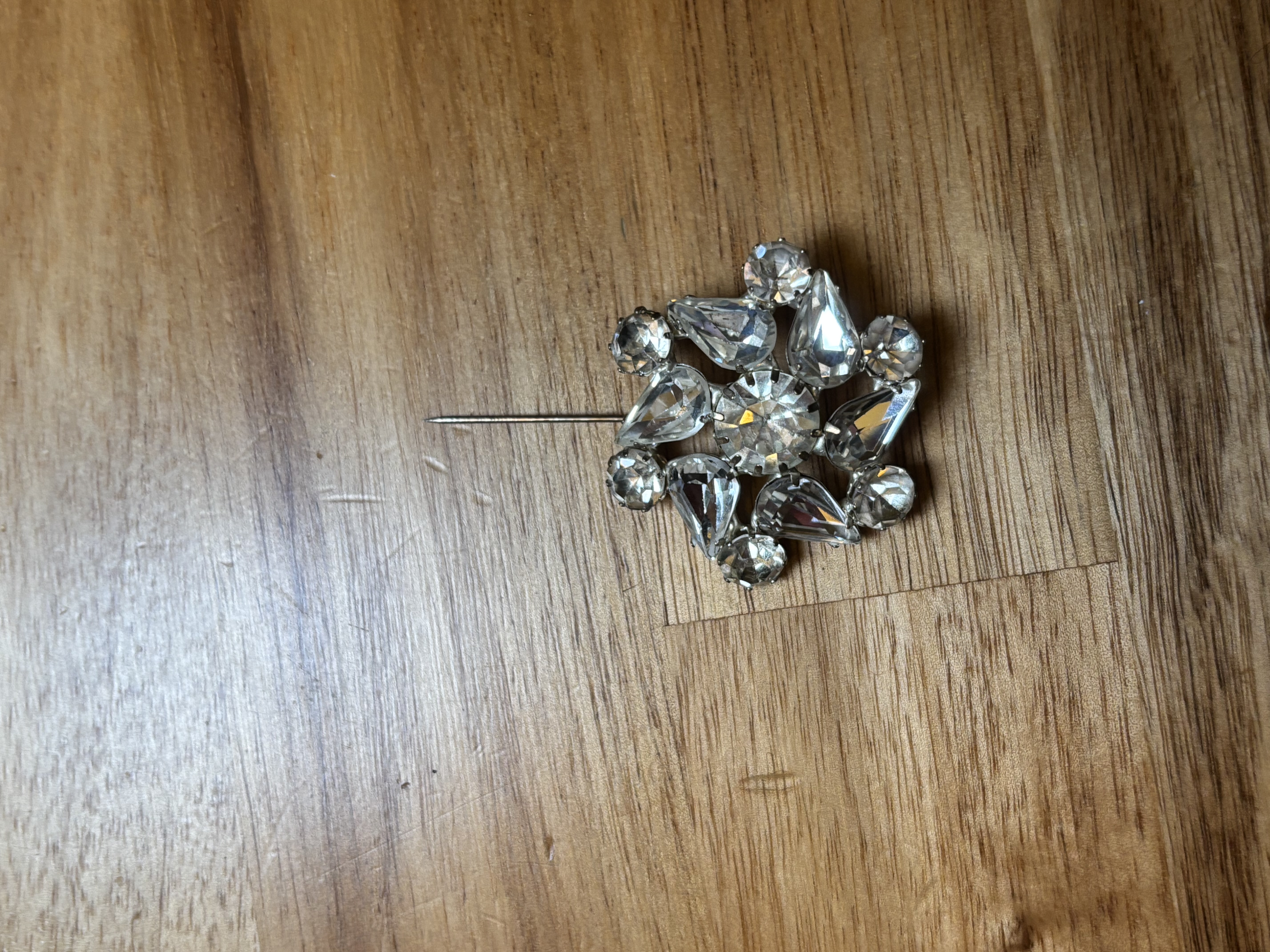 Unique Crystal Floral Brooch Set