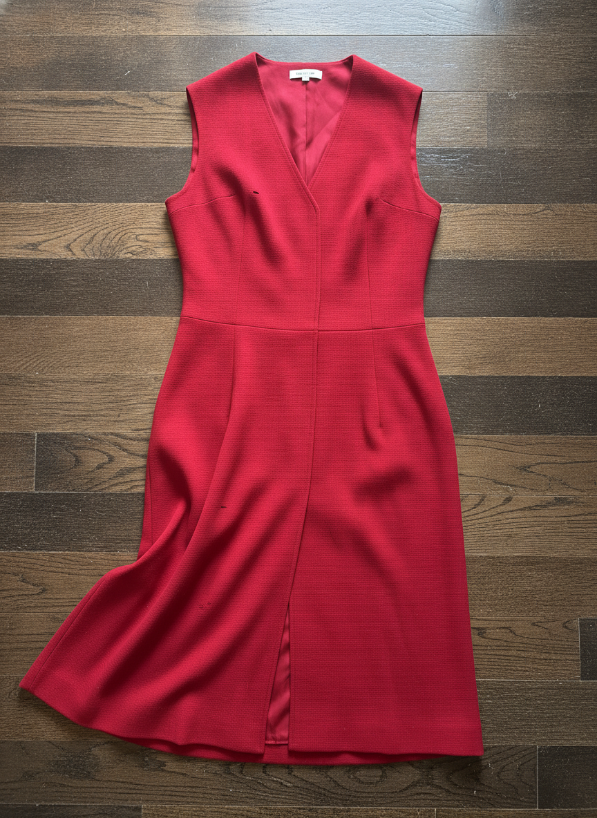 Unknown Brand Red Vest Dress - Styled Flat-Lay