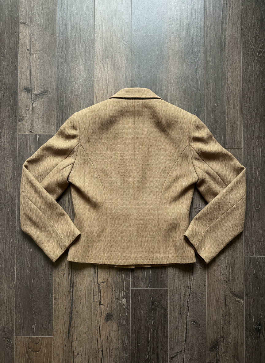Betty Rose Beige Textured Jacket - Styled Flat-Lay