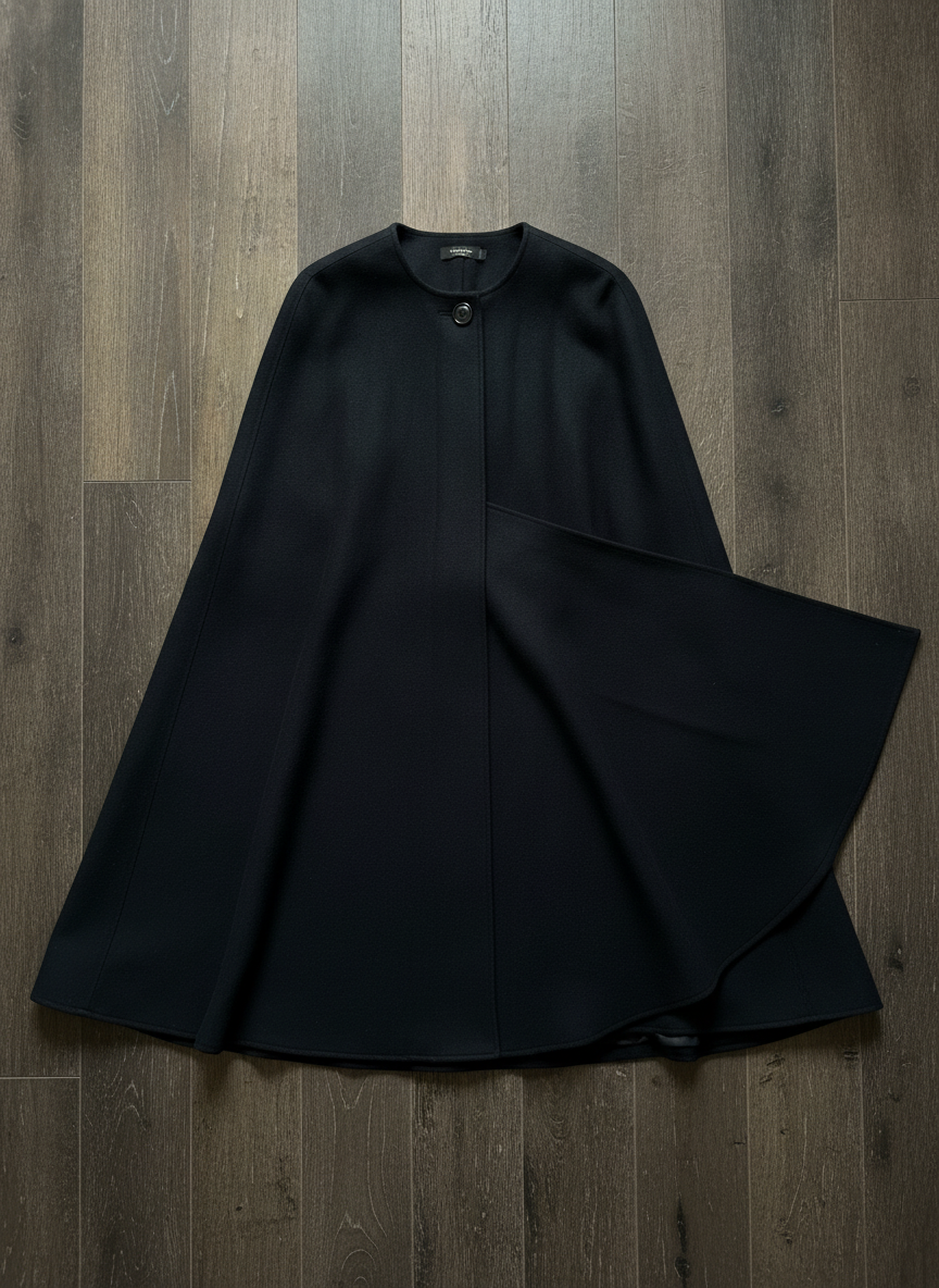 Bruck's Timeless Wool Cape - Styled Flat-Lay