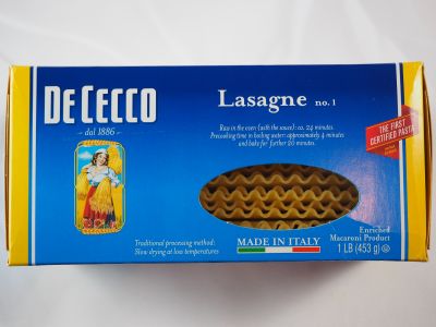 Box of DeCecco Lasagna Noodles