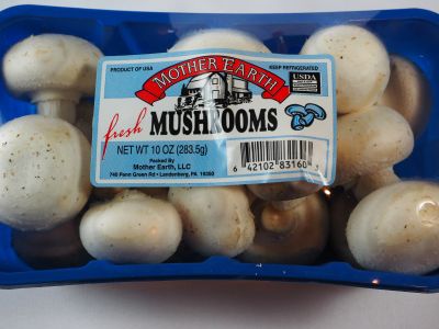 White Button Mushrooms in Package