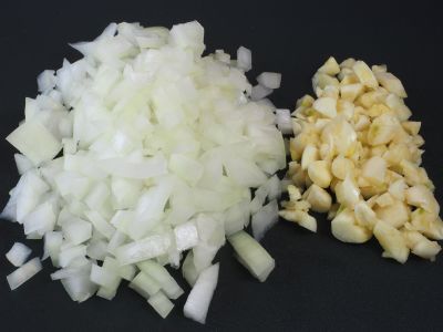 Onion and Garlic Chopped and Ready to Go