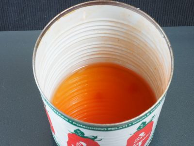 Rinse the Tomato Cans with a Little Water