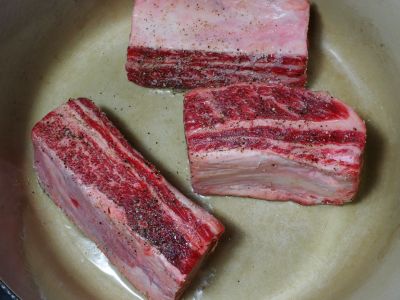 Salt & Pepper Ribs and Add to Pot