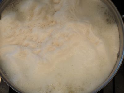 Boiling Beans with Foam on Top