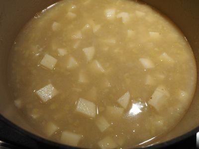 Adding the Potatoes and Clam Juice