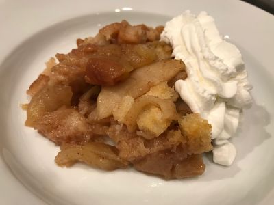 Apple Brown Betty with Whipped Cream