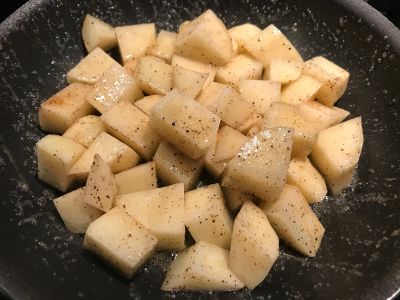 Potatoes Tossed Initially with the Butter and Oil