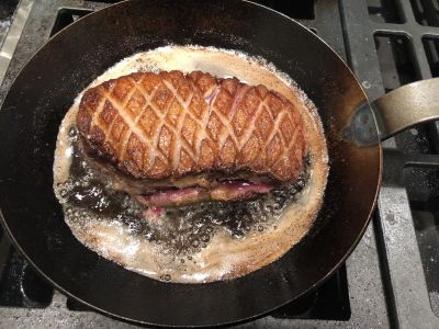 Suck Breast Just Turned Over to Cook the Underside