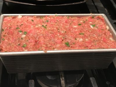 Meatloaf Packed into the Loaf Pan