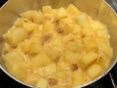 Apples and Orange Juice Starting to Boil