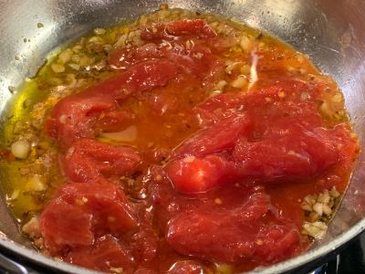 Add Tomatoes to Sauteed Garlic