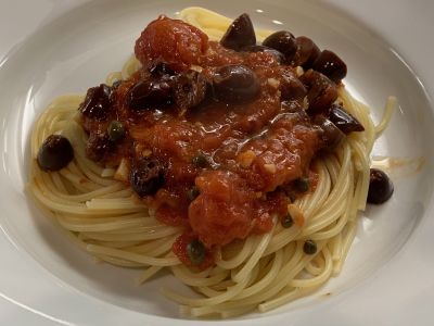 Pasta in a Bowl with Sauce on Top