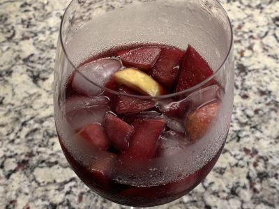 Glass of Ice Chilled Sangria