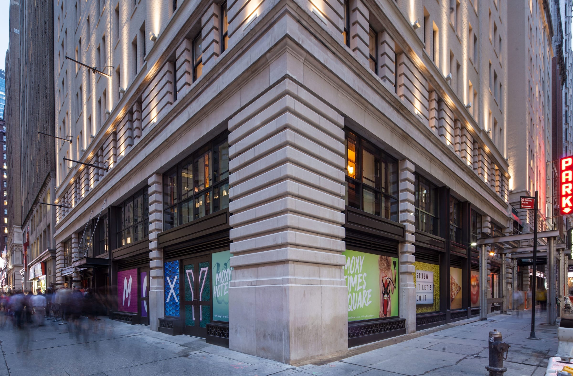 moxy times square window signage