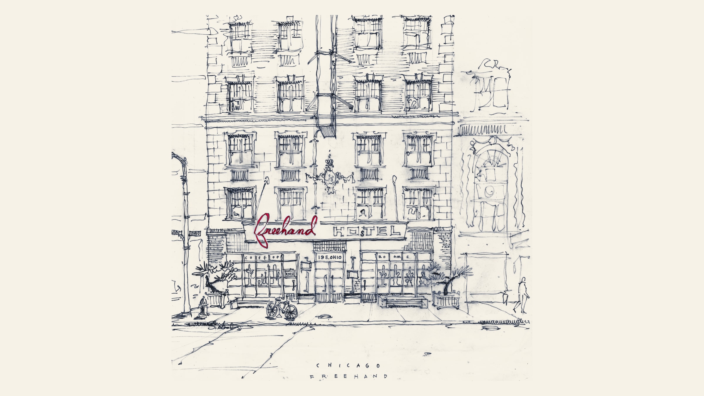 Freehand Hotels Illustration  Chicago