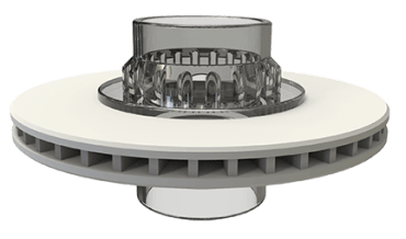 A rendered image of a multi-material-3D part