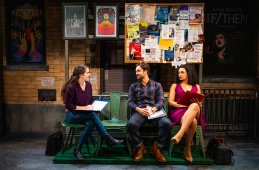 Dani Stoller, Michael Tacconi and Nina-Sophia Pacheco in Which Way to the Stage. Photo by Daniel Rader.