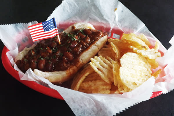 Enjoy a Campaign Chili Dog with all the Fixin's