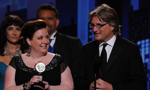 Maggie Boland and Eric Schaefer receiving the 2009 Regional Tony Award