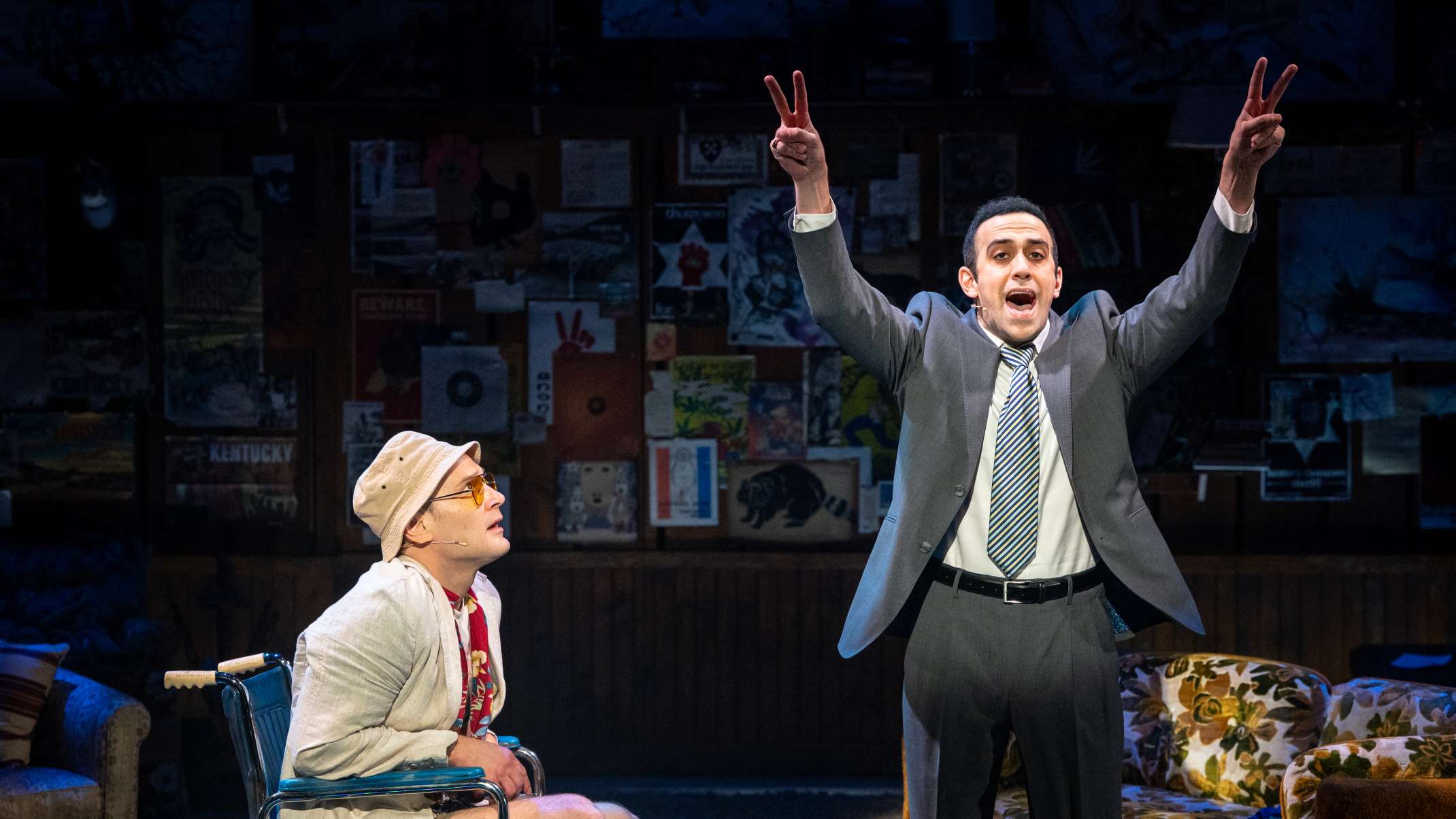 Eric William Morris (Hunter S. Thompson) and George Abud (Nixon) in The Untitled<br />
Unauthorized Hunter S. Thompson Musical at Signature Theatre