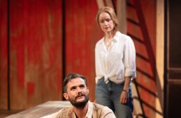 14.Mark Evans (Robert Kincaid) and Erin Davie (Francesca Johnson) in The Bridges of Madison County at Signature Theatre. Photo by Christopher Mueller