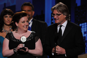 Maggie Boland and Eric Schaeffer accept the Tony on behalf of Signature