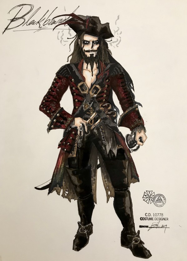 Blackbeard costume rendering