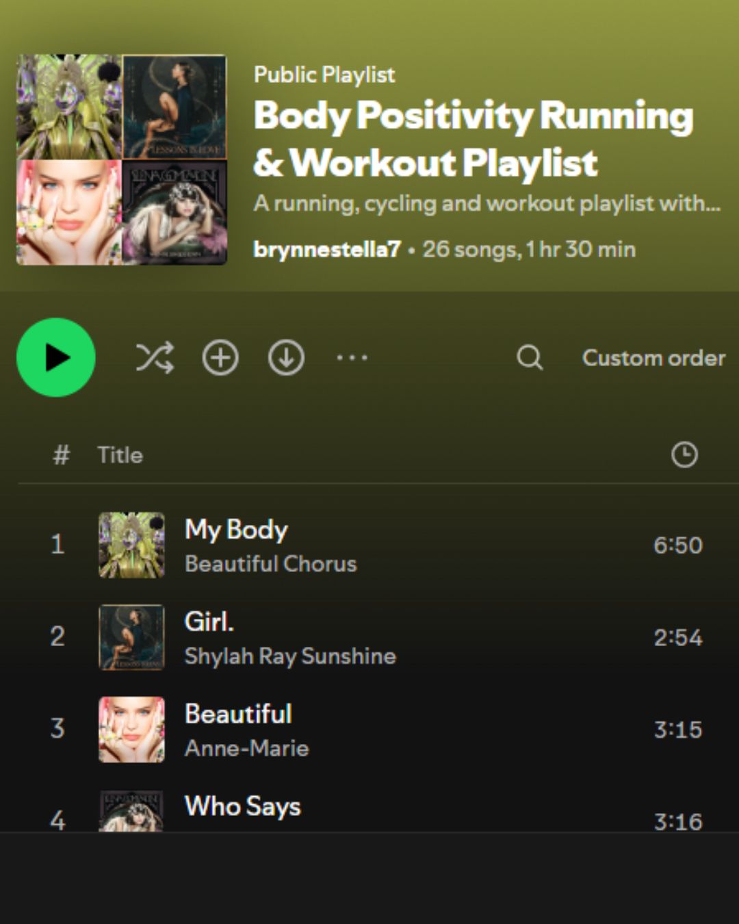 Body Positivity for Runners Playlist: 26 Songs to Help You Thrive - Body Positivity Running & Workout Playlist (click to get the playlist)