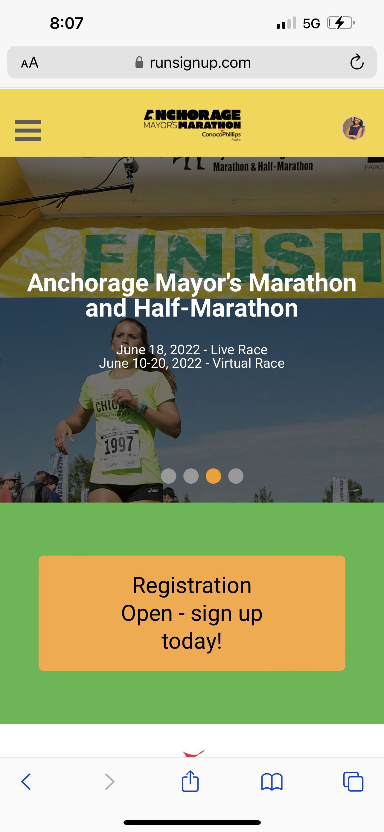 Races and Places: Mayor's Midnight Sun Marathon and Half Marathon,  Anchorage, Alaska