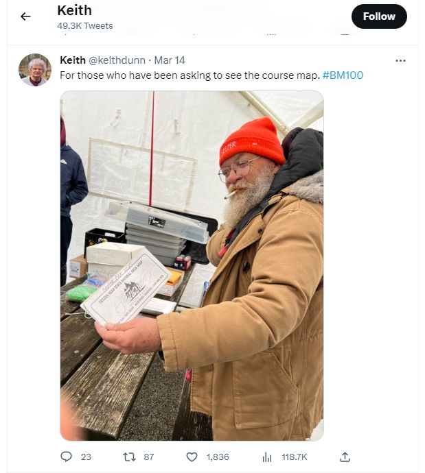 5 Ultra-Cool Ways to Geek Out About the 2023 Barkley Marathons - Keith Dunn reported live during the Barkley Marathons, posting regular updates and commentary on Twitter.

Photo: Barkley Marathons founder and race director Lazarus Lake reviews a map of the course while smoking a cigarette.