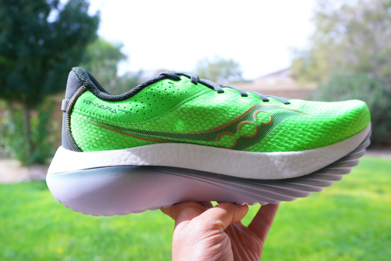 Top Saucony Running Shoes for Every Runner in 2025 - The Kinvara Pro, with its 3/4th carbon plate, is intended to be quick yet versatile enough for daily runs. 