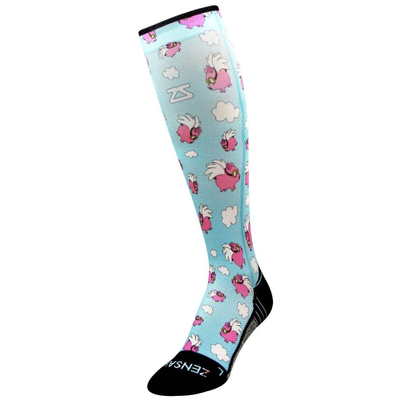 Image of Zensah Flying Pigs Compression Socks (Knee-High)