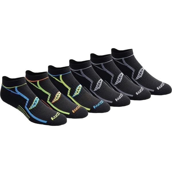 Image of Saucony Saucony Men's Multi-pack Bolt Performance Comfort Fit No-Show Socks