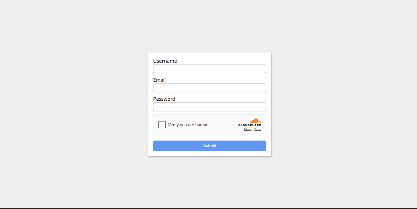 Complete form with verification
