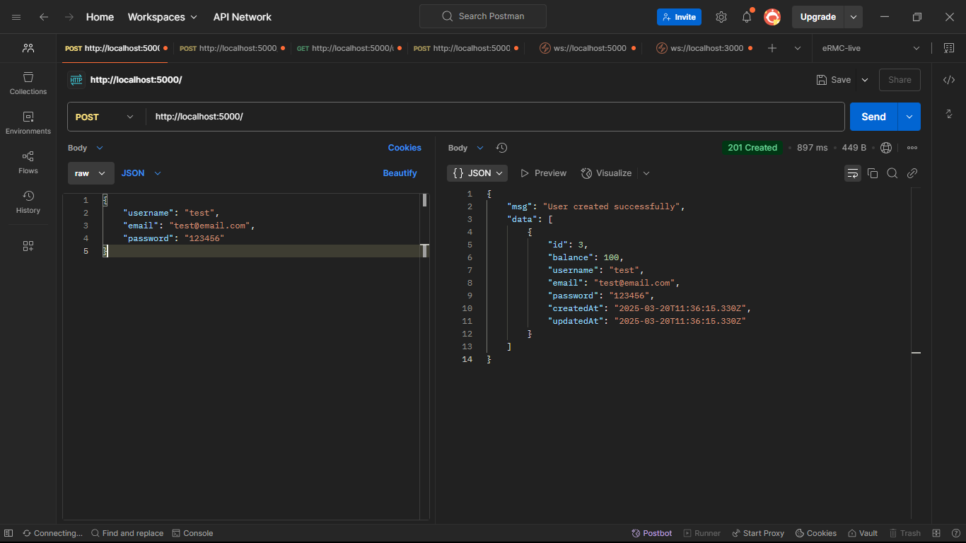 api call for user sign up