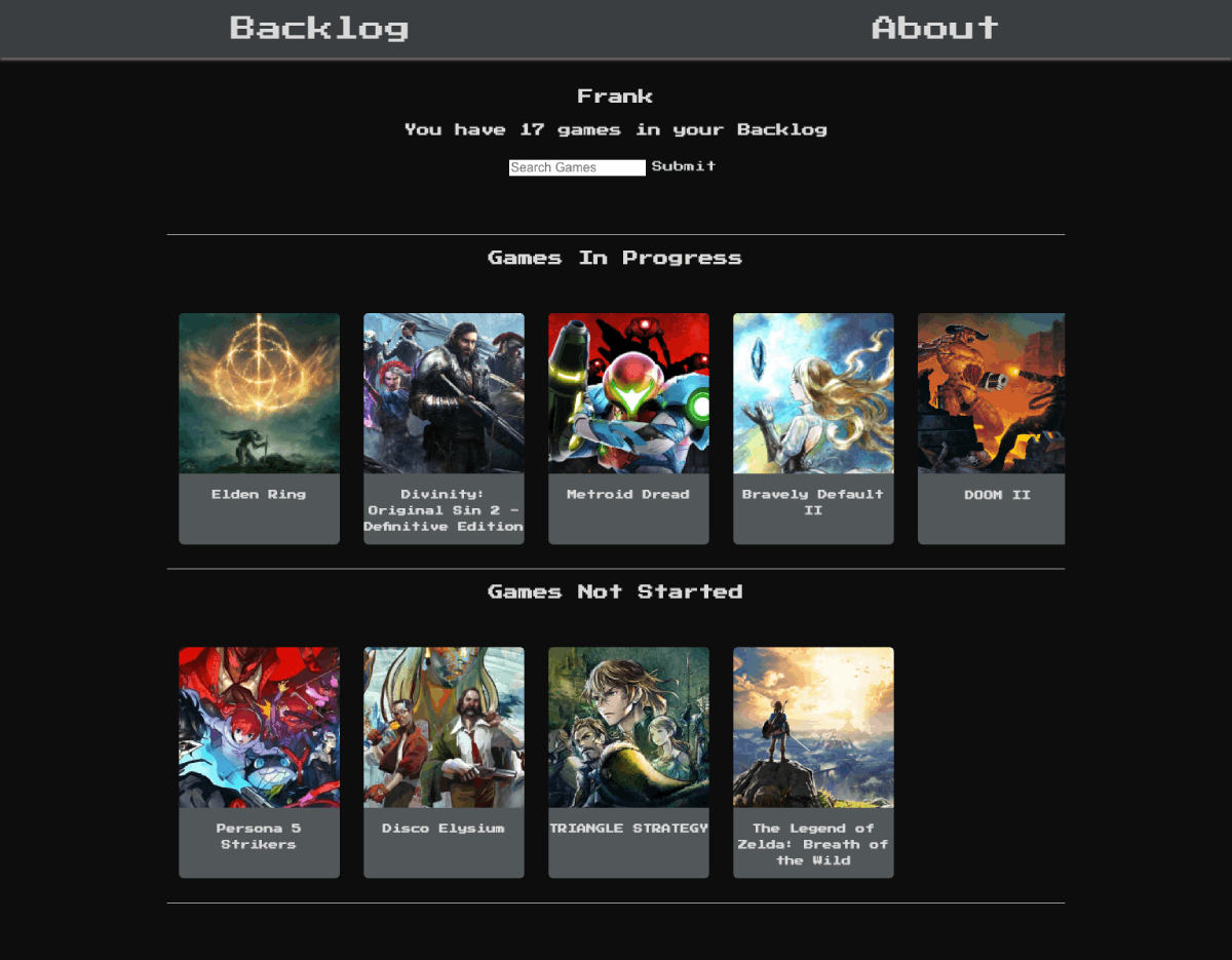 Backlog screenshot