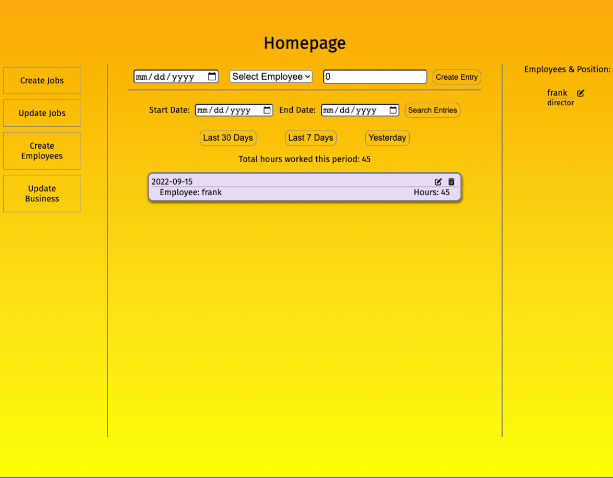 worktrack screenshot