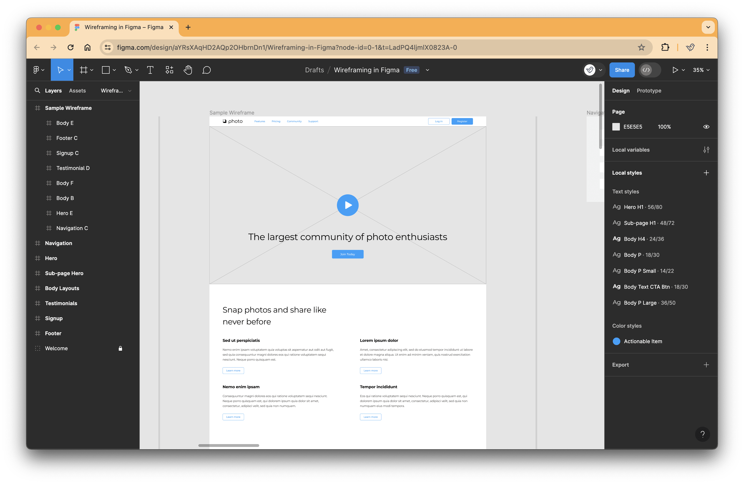Photo - Wireframing in Figma
