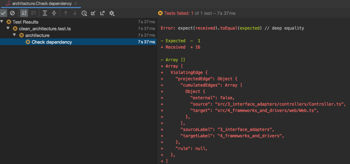 src/clean_architecture.test.ts > architecture > Check dependency #Failed