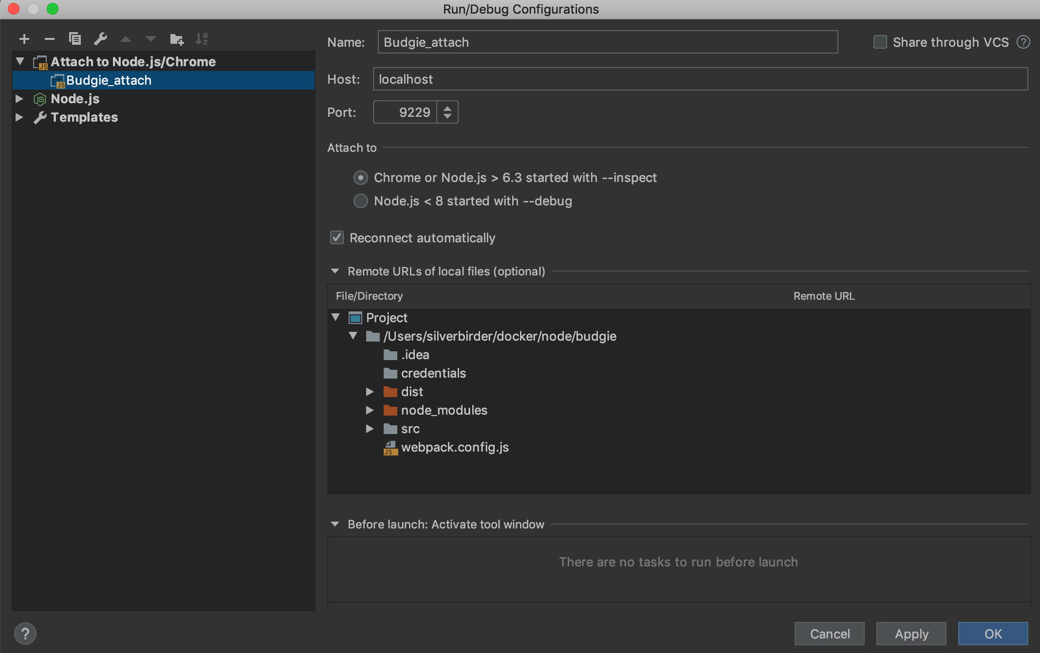 Attach to Node.js/Chrome