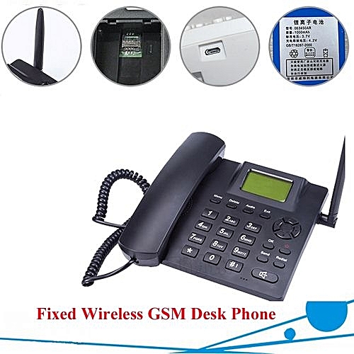 Landline Desk Phone With Dual Sim Card Slots Ets 6588 Tronik