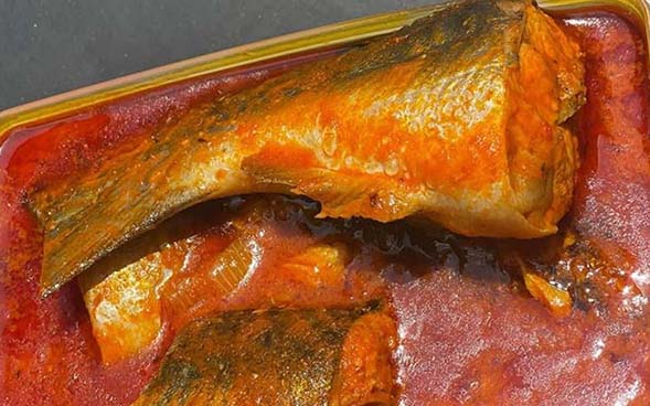 a Piece of Hake Fish in stew