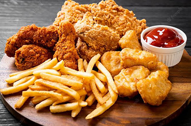 a Piece of Chicken and chips 