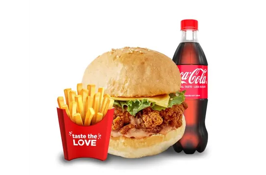a Portion of Chief Burger Combo with fries