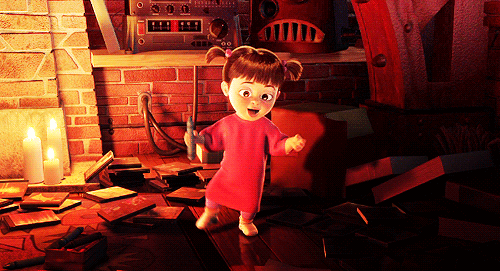 A really childish gif of Monster Inc